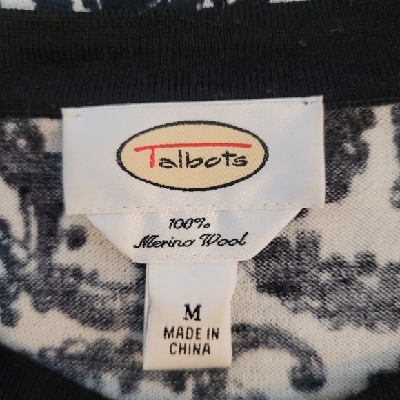 Talbots Merino Wool Paisley Cardigan - Size M - Picture 6 of 7